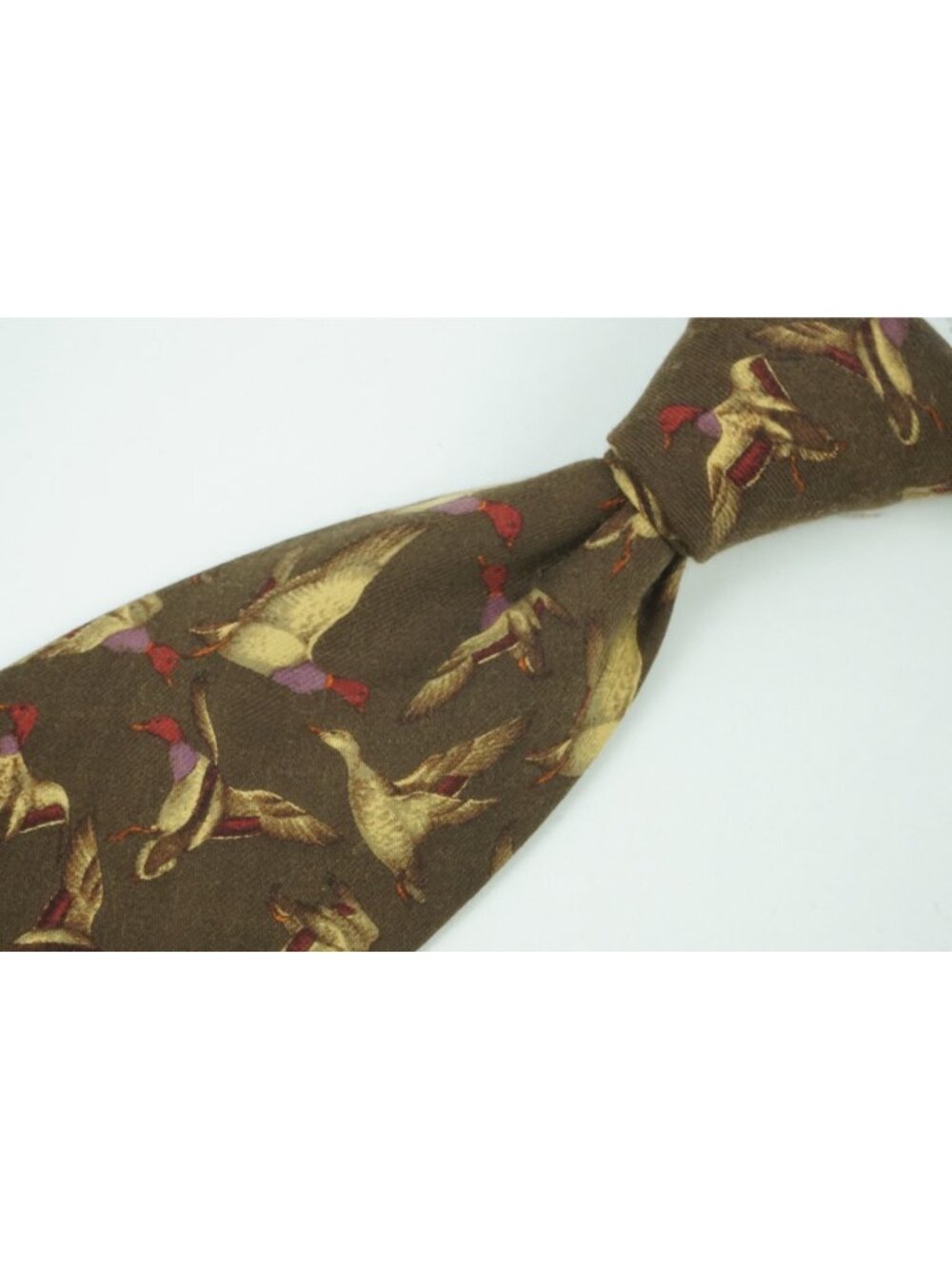 Luciano Barbera Brown Mallard Duck Shooting Trap Clay Skeet Wool Tie
